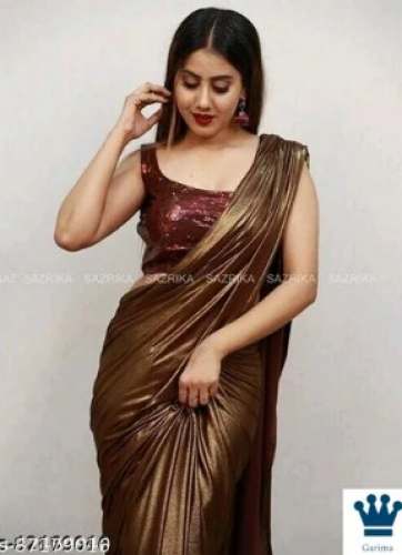 Plain Designer Shining Saree  by Riyanshi Collection