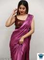 Plain Designer Shining Saree  thumb 1