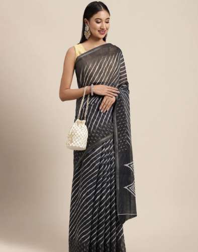 Designer Black Color Dupion  Fabric Saree by Neerus
