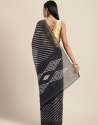 Designer Black Color Dupion  Fabric Saree thumb 1