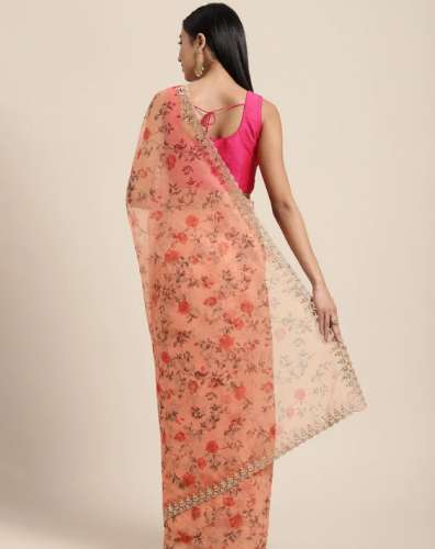 Ladies Fancy Organza Fabric Saree 