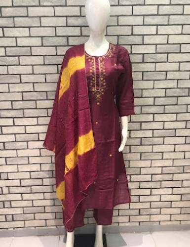 Maroonish Kurti WIth Pant n Dupatta Set  by Shree Ganpati Shopping Mart