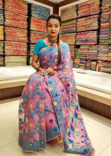 New Multi Color Linen Saree At Wholesale Price by Adi Dhakeswari