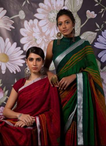 Buy Handloom Cotton Saree For Ladies by Nivedita