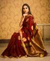 Red Banarasi Silk Saree For Ladies