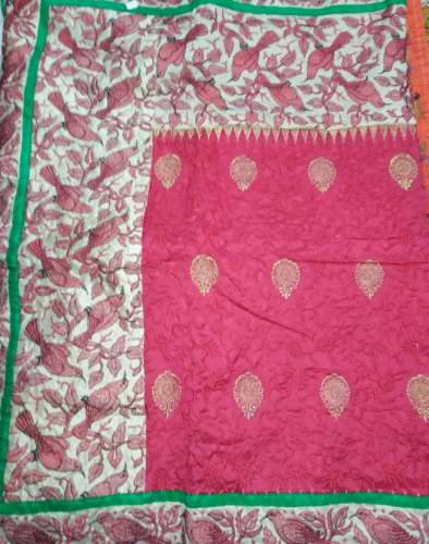 New Collection Pink Embroidery Saree For Ladies