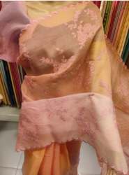 Dual Tone Embroidery Worked Orgenza Saree