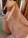 Dual Tone Embroidery Worked Orgenza Saree thumb 1