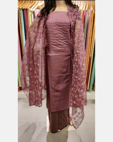 Sequence Worked Semi Silk Salwar Material Set 