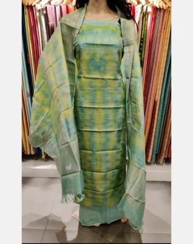 Tie and Dye Tussar Silk Dress Material in Kottayam by Prism Designs
