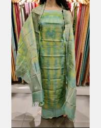 Tie and Dye Tussar Silk Dress Material in Kottayam