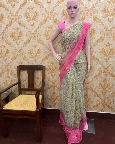 Super net Chanderi Blockprinted Sarees by Cactus Fabric Hut