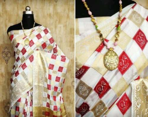 New Collection Chex Printed Saree For Ladies by Priyal Fashion