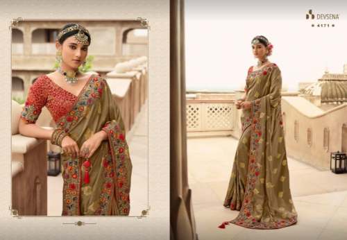 New Collection Cream Plain Embroidery Saree 