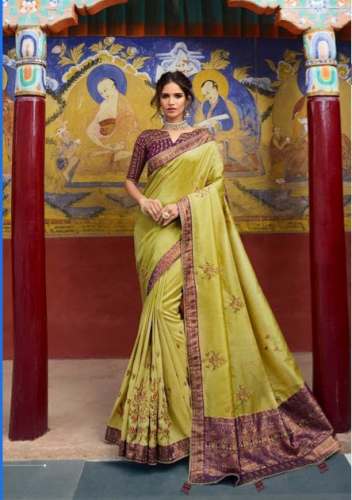 Fancy Plain Embroidery Saree For Women by Supriya Saree House