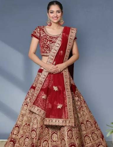 New Collection Red Embroidery Lehenga Choli  by Supriya Saree House