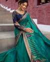 sea-green-stone-work-embroidery-saree-for-ladies