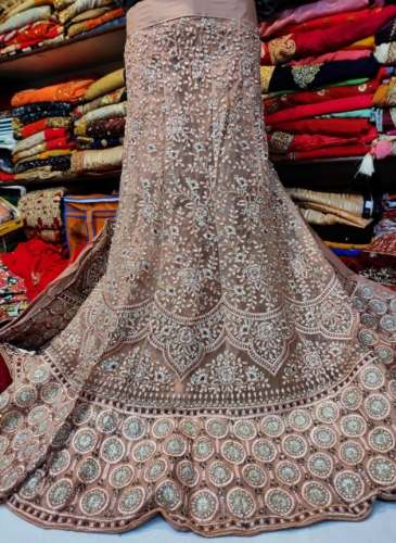 Collection Embroidery Work Peach Lehenga Choli by Rupa Saree Sansar