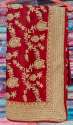 New Embroidery Red Work Saree For Ladies