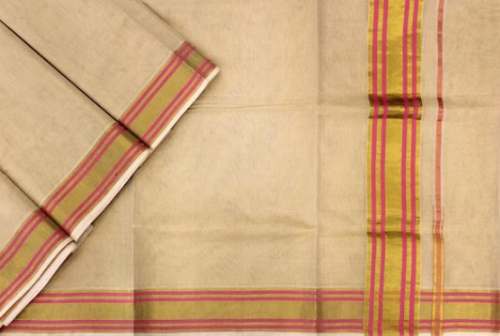 Traditional Hand-Loom Cotton Kerala Saree by Pulimoottil Silks