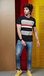 New Black Half Sleeve T Shirt For Mens