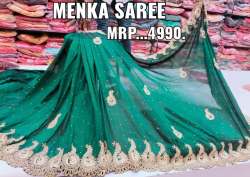 Trendy Embroidered Menka Saree