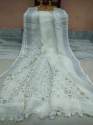 Pure Linen Cut Work Saree thumb 3