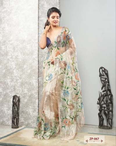 Hand Painted Pure Tissue Saree 