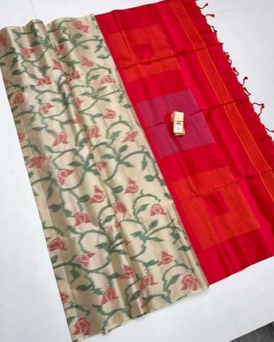 Pochampalli Ikkat Printed Pure Soft Silk Saree by SILK QUEST