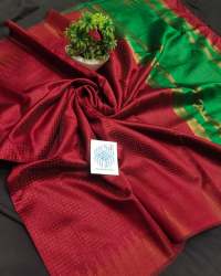 Semi Raw Silk Khapa Temple Border Saree