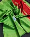 Semi Raw Silk Khapa Temple Border Saree thumb 4