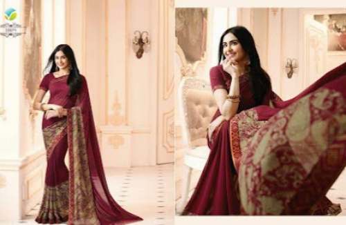 New Maroon Printed Daily Wear Saree For Ladies by Radha Rani Vastralay