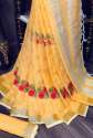 new-mustard-yellow-embroidery-saree-for-ladies