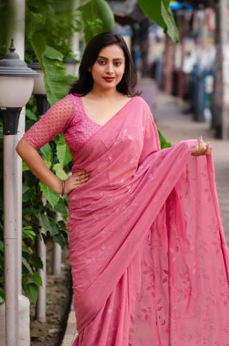 Soft Georgette Sequence Embroidered Saree