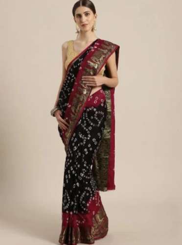 Ladies Casual Bandhani Saree by Anjana Sarees