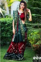 Ladies Party Wear Bandhani Saree