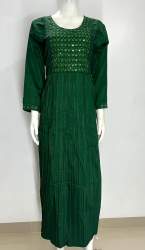 Dark Green Long Straight Kurti