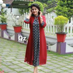 Georgette Kurti with Ajrakh Print 