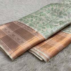 Pure handloom soft silk designer saree with blouse