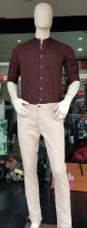 Maroon Plain Mens Party Wear Shirt