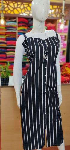 Lining Design Blue Western One Piece Dress