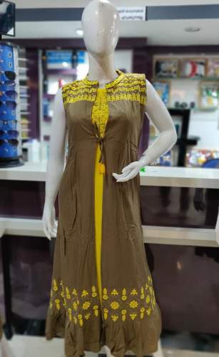 Stylish Jacket Mustard Kurti 