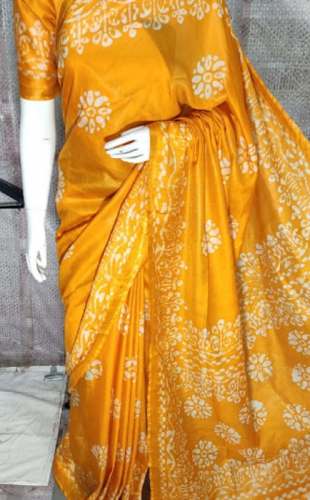 Buy Fancy Yellow Printed Saree For Laides