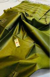 New Plain Green Handloom Saree For Women