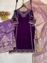 ADORABLE HEAVY VELVET SEQUENCE EMBROIDERY WORK SUIT WITH PANT AND DUPATTA thumb 2