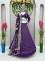 Attractive Purple Faux Georgette Lehenga Choli  thumb 9