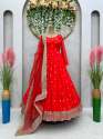 ATTRACTIVE RED FOUX GORGETTE GOWN thumb 2