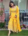 awesome-yellow-georgette-sharara-suit