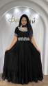 B;ack Color Beautiful  Embroidery Thread Work Georgette Gown thumb 1