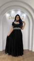B;ack Color Beautiful  Embroidery Thread Work Georgette Gown thumb 2